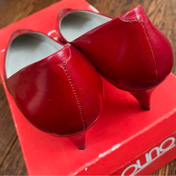 Bandolino Bollo Pumps Dark Red Kid Leather Clip-On Bows Italy Sz 8 *NIB*VTG*80s* - Picture 5 of 15